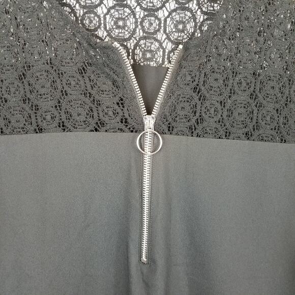 Avec Les Filles Black Lace Shoulder Shift Dress Size XL - Picture 7 of 9